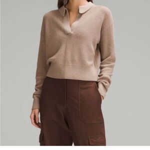 Collared Merino Wool Blend Sweater